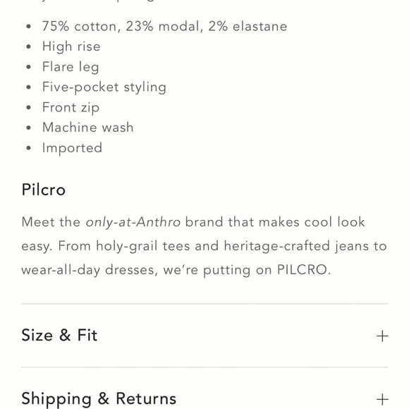 Anthropologie Pilcro “The Robbie” Corduroy High-Rise Flare Jeans - Picture 4 of 10